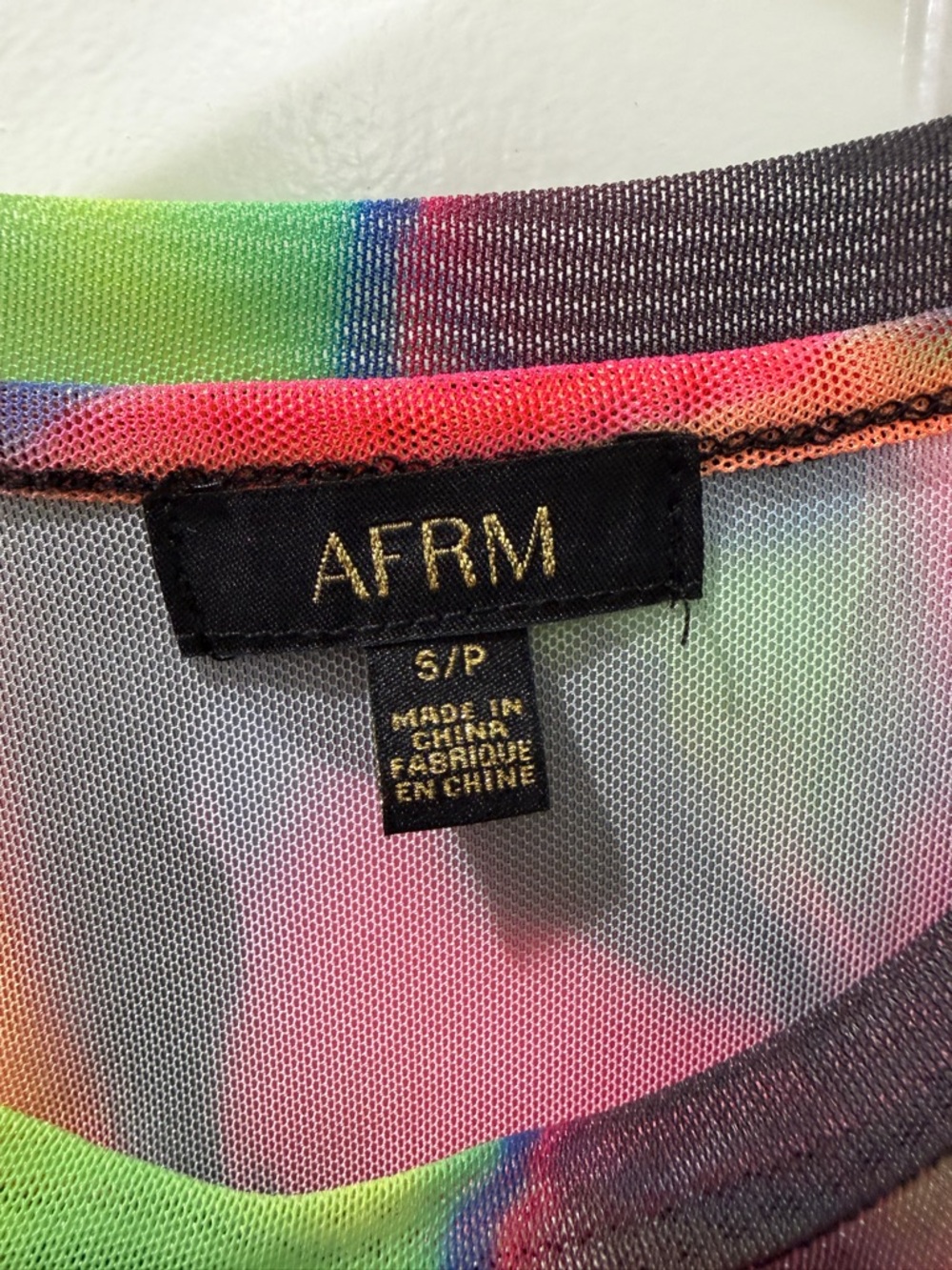 AFRM Kaylee Spray Floral Printed Mesh Long Sleeve Top - Picture 3 of 6